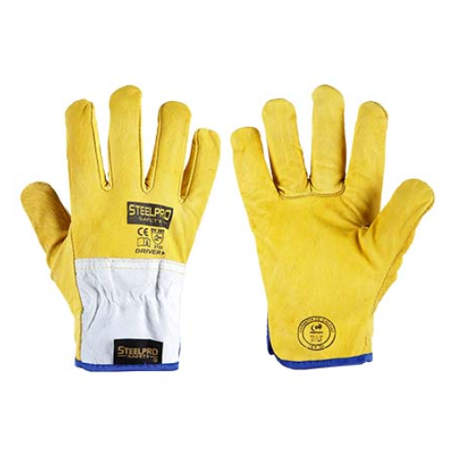 GUANTE DE BADANA DRIVER AMARILLO STEELPRO SAFETY