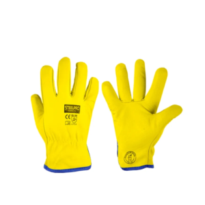 GUANTE DE CUERO PUÑO CORTO AMARILLO STEELPRO